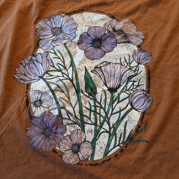 Rebellious One Womens XLCotton Blend Floral Short sleeve T-shirt Cottagecore - Picture 1 of 8